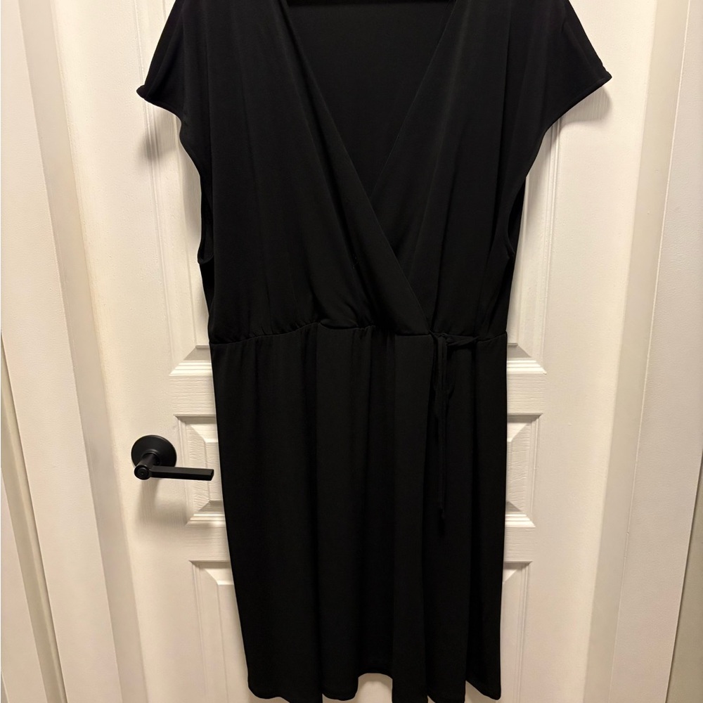Addition Elle Black Midi Wrap Dress